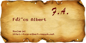 Föcs Albert névjegykártya